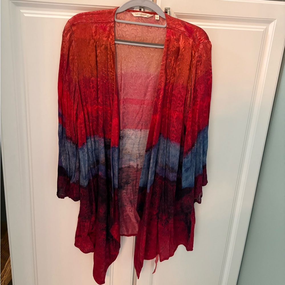 Soft Surroundings Multi-Color Cardigan 100% Viscose